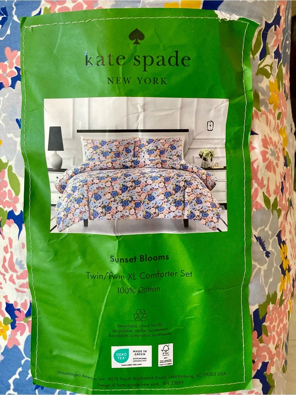 COLLEGE READY! Kate Spade Sunset Blooms Bedding-twin/twin XL